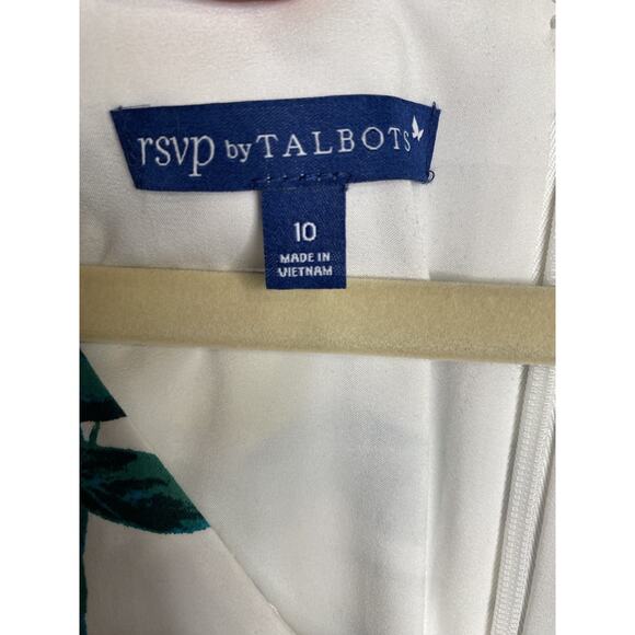 Talbots Dress Womens Size 10 Lively Lemon Floral Fit & Flare Party Guest Midi - Picture 6 of 12